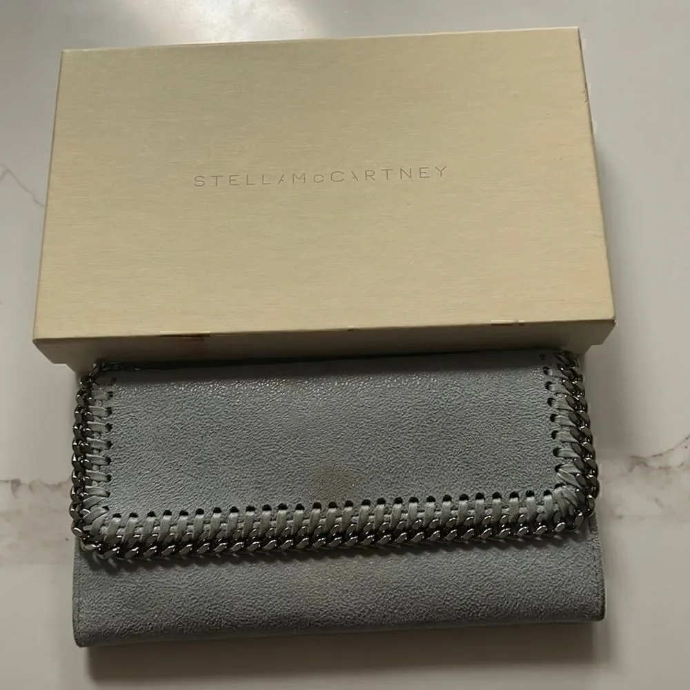 Stella McCartney Gray Suede Long Wallet